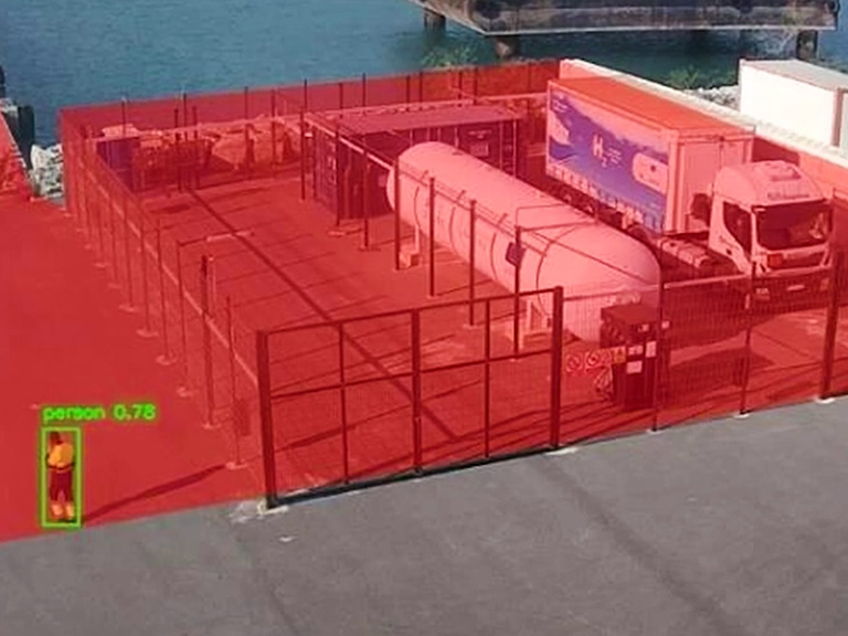 Digital location of the port testing area